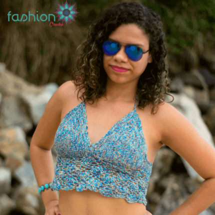 Cropped de Crochê Corais